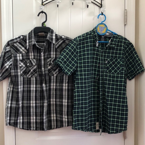 Boys Large Button down shirts plaid 14 / 16 lot - Picture 1 of 4